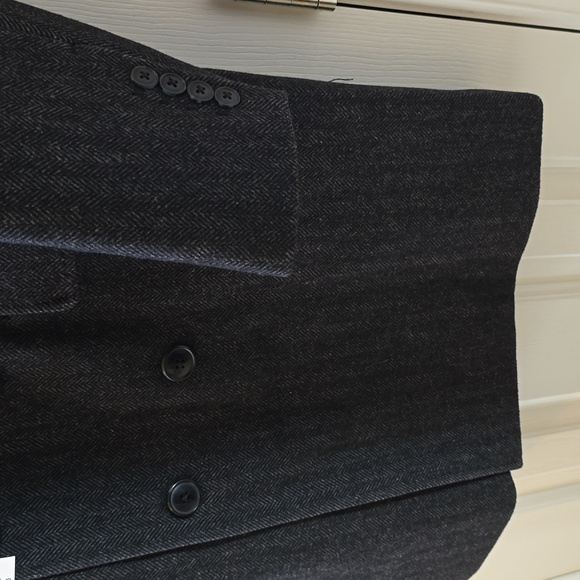 STAFFORD MENS CLASSIC BLACK & GRAY COAT SIZE MEDIUM - Picture 4 of 16